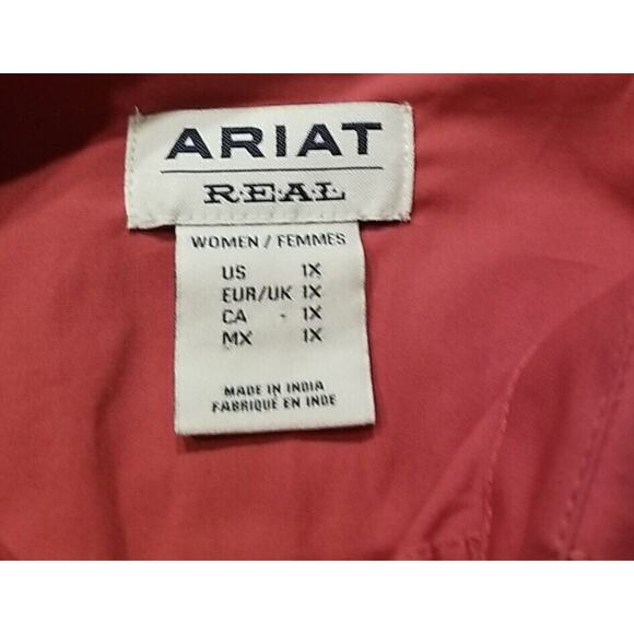 NWT Ariat Real Kirby Stretch Long Sleeve‎ Shirt Earth Red Brick Red Women's 1X - Picture 11 of 11